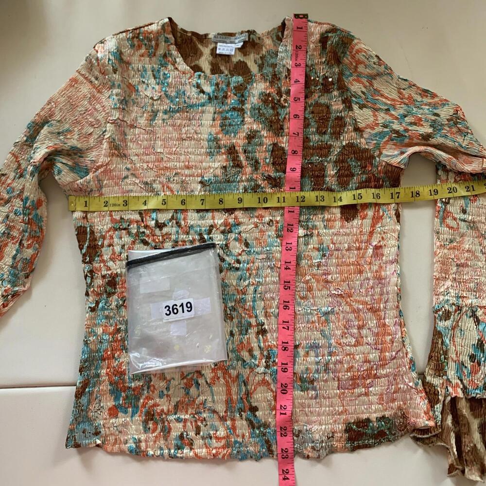 Alberto Makali Blouse Top Long Sleeve Bell Sz Xl Womens - Picture 5 of 5